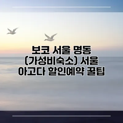 보코 서울 명동 (가성비숙소) 서울 아고다 할인예약 꿀팁