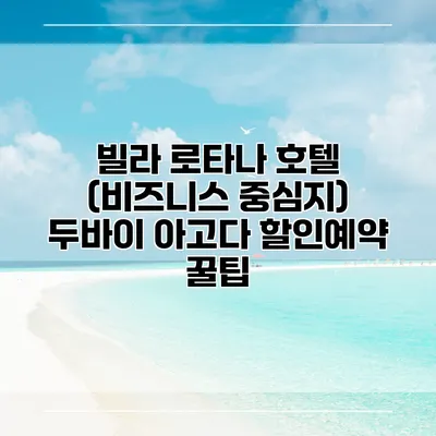 빌라 로타나 호텔 (비즈니스 중심지) 두바이 아고다 할인예약 꿀팁