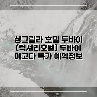 샹그릴라 호텔 두바이 (럭셔리호텔) 두바이 아고다 특가 예약정보