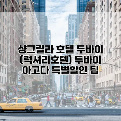 샹그릴라 호텔 두바이 (럭셔리호텔) 두바이 아고다 특별할인 팁