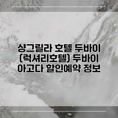 샹그릴라 호텔 두바이 (럭셔리호텔) 두바이 아고다 할인예약 정보