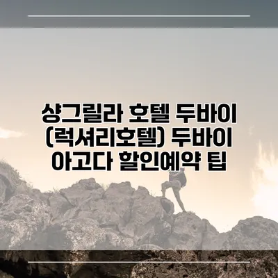 샹그릴라 호텔 두바이 (럭셔리호텔) 두바이 아고다 할인예약 팁