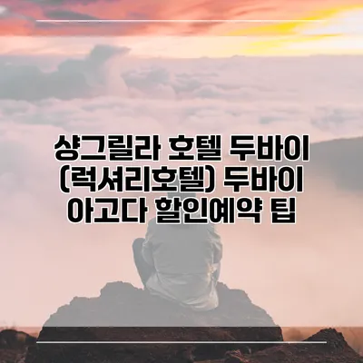 샹그릴라 호텔 두바이 (럭셔리호텔) 두바이 아고다 할인예약 팁