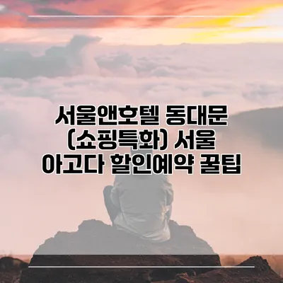 서울앤호텔 동대문 (쇼핑특화) 서울 아고다 할인예약 꿀팁