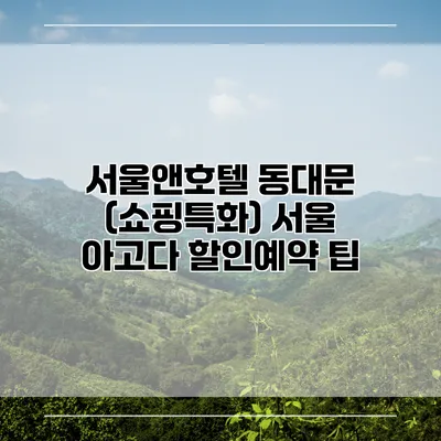 서울앤호텔 동대문 (쇼핑특화) 서울 아고다 할인예약 팁
