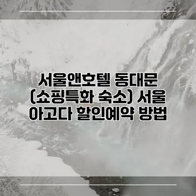 서울앤호텔 동대문 (쇼핑특화 숙소) 서울 아고다 할인예약 방법