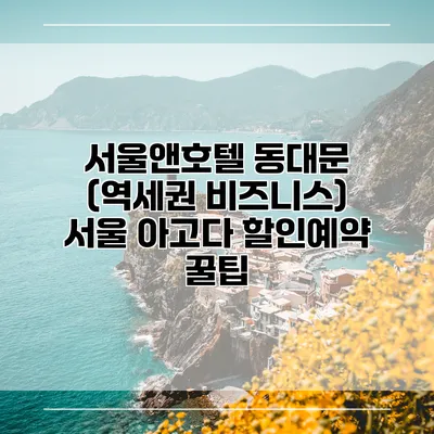 서울앤호텔 동대문 (역세권 비즈니스) 서울 아고다 할인예약 꿀팁