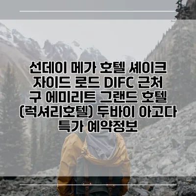 선데이 메가 호텔 셰이크 자이드 로드 DIFC 근처 구 에미리트 그랜드 호텔 (럭셔리호텔) 두바이 아고다 특가 예약정보