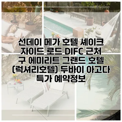 선데이 메가 호텔 셰이크 자이드 로드 DIFC 근처 구 에미리트 그랜드 호텔 (럭셔리호텔) 두바이 아고다 특가 예약정보