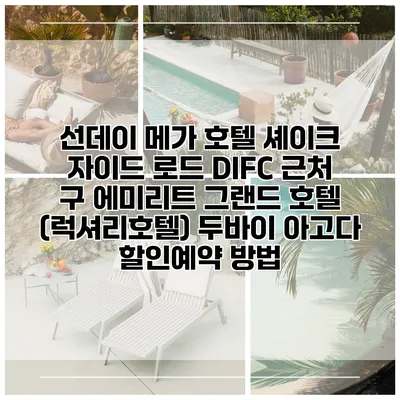 선데이 메가 호텔 셰이크 자이드 로드 DIFC 근처 구 에미리트 그랜드 호텔 (럭셔리호텔) 두바이 아고다 할인예약 방법