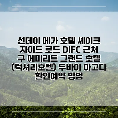 선데이 메가 호텔 셰이크 자이드 로드 DIFC 근처 구 에미리트 그랜드 호텔 (럭셔리호텔) 두바이 아고다 할인예약 방법
