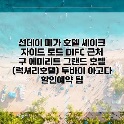 선데이 메가 호텔 셰이크 자이드 로드 DIFC 근처 구 에미리트 그랜드 호텔 (럭셔리호텔) 두바이 아고다 할인예약 팁
