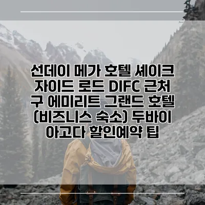 선데이 메가 호텔 셰이크 자이드 로드 DIFC 근처 구 에미리트 그랜드 호텔 (비즈니스 숙소) 두바이 아고다 할인예약 팁