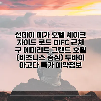 선데이 메가 호텔 셰이크 자이드 로드 DIFC 근처 구 에미리트 그랜드 호텔 (비즈니스 중심) 두바이 아고다 특가 예약정보