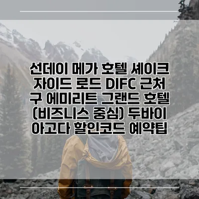 선데이 메가 호텔 셰이크 자이드 로드 DIFC 근처 구 에미리트 그랜드 호텔 (비즈니스 중심) 두바이 아고다 할인코드 예약팁
