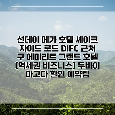 선데이 메가 호텔 셰이크 자이드 로드 DIFC 근처 구 에미리트 그랜드 호텔 (역세권 비즈니스) 두바이 아고다 할인 예약팁