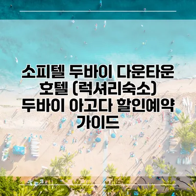 소피텔 두바이 다운타운 호텔 (럭셔리숙소) 두바이 아고다 할인예약 가이드