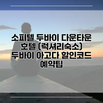 소피텔 두바이 다운타운 호텔 (럭셔리숙소) 두바이 아고다 할인코드 예약팁