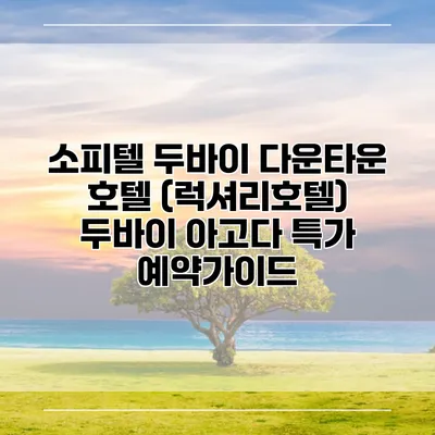 소피텔 두바이 다운타운 호텔 (럭셔리호텔) 두바이 아고다 특가 예약가이드