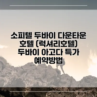 소피텔 두바이 다운타운 호텔 (럭셔리호텔) 두바이 아고다 특가 예약방법