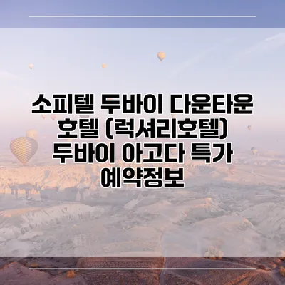 소피텔 두바이 다운타운 호텔 (럭셔리호텔) 두바이 아고다 특가 예약정보