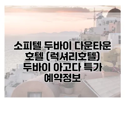 소피텔 두바이 다운타운 호텔 (럭셔리호텔) 두바이 아고다 특가 예약정보
