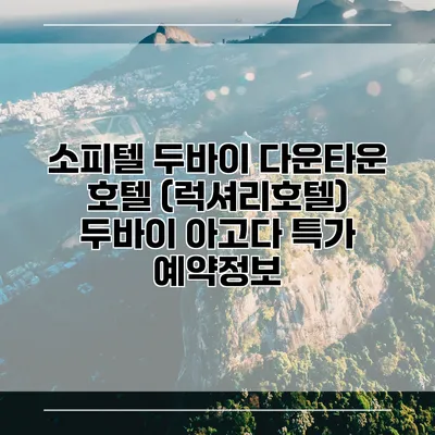 소피텔 두바이 다운타운 호텔 (럭셔리호텔) 두바이 아고다 특가 예약정보