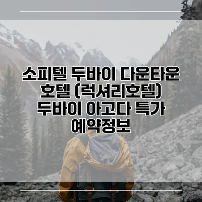 소피텔 두바이 다운타운 호텔 (럭셔리호텔) 두바이 아고다 특가 예약정보