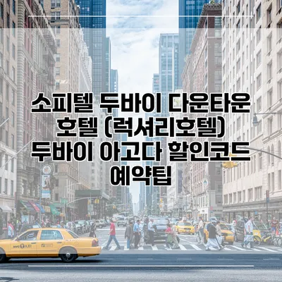 소피텔 두바이 다운타운 호텔 (럭셔리호텔) 두바이 아고다 할인코드 예약팁