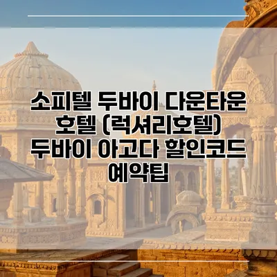소피텔 두바이 다운타운 호텔 (럭셔리호텔) 두바이 아고다 할인코드 예약팁