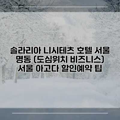 솔라리아 니시테츠 호텔 서울 명동 (도심위치 비즈니스) 서울 아고다 할인예약 팁