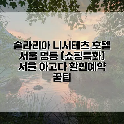 솔라리아 니시테츠 호텔 서울 명동 (쇼핑특화) 서울 아고다 할인예약 꿀팁