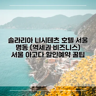 솔라리아 니시테츠 호텔 서울 명동 (역세권 비즈니스) 서울 아고다 할인예약 꿀팁
