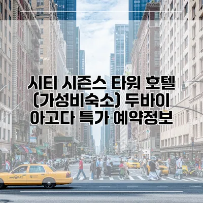 시티 시즌스 타워 호텔 (가성비숙소) 두바이 아고다 특가 예약정보