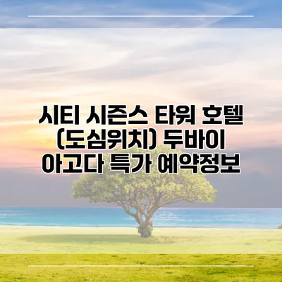 시티 시즌스 타워 호텔 (도심위치) 두바이 아고다 특가 예약정보