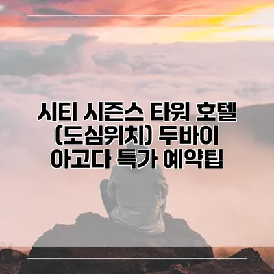 시티 시즌스 타워 호텔 (도심위치) 두바이 아고다 특가 예약팁