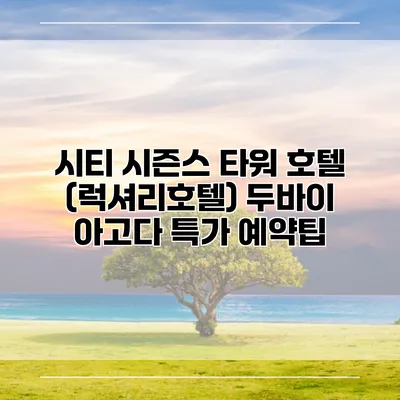 시티 시즌스 타워 호텔 (럭셔리호텔) 두바이 아고다 특가 예약팁