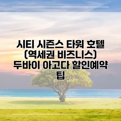 시티 시즌스 타워 호텔 (역세권 비즈니스) 두바이 아고다 할인예약 팁