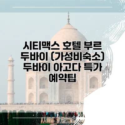 시티맥스 호텔 부르 두바이 (가성비숙소) 두바이 아고다 특가 예약팁