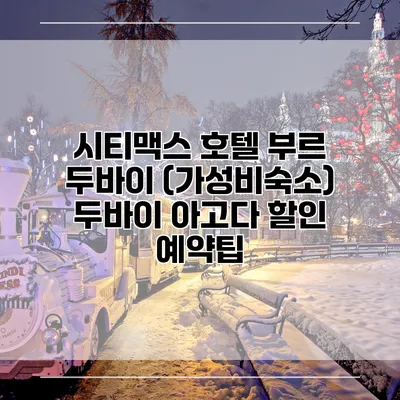 시티맥스 호텔 부르 두바이 (가성비숙소) 두바이 아고다 할인 예약팁