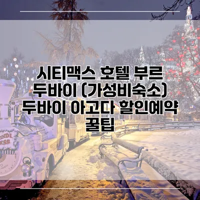 시티맥스 호텔 부르 두바이 (가성비숙소) 두바이 아고다 할인예약 꿀팁