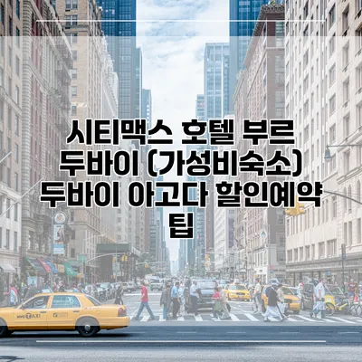 시티맥스 호텔 부르 두바이 (가성비숙소) 두바이 아고다 할인예약 팁