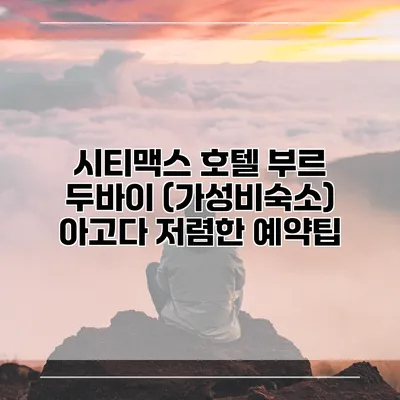 시티맥스 호텔 부르 두바이 (가성비숙소) 아고다 저렴한 예약팁