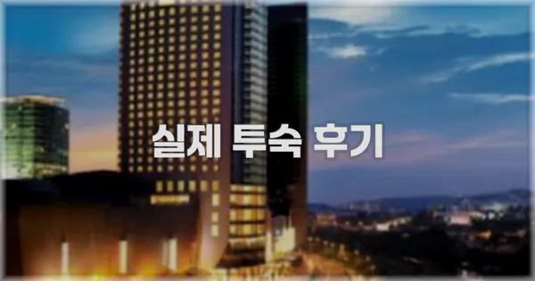 💬 실제 투숙 후기