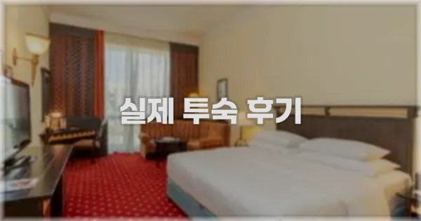 💬 실제 투숙 후기