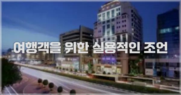 여행객을 위한 실용적인 조언