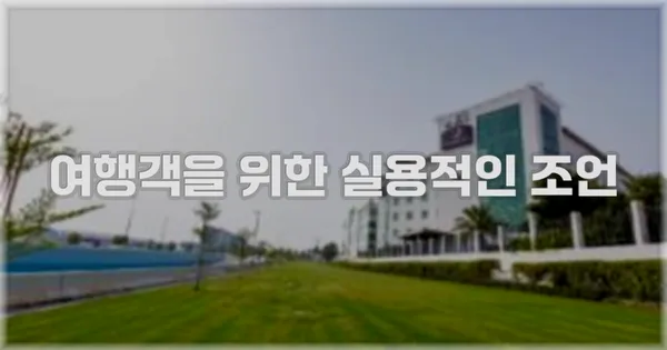 여행객을 위한 실용적인 조언
