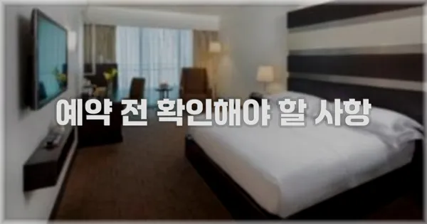 예약 전 확인해야 할 사항
