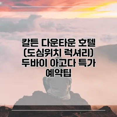 칼튼 다운타운 호텔 (도심위치 럭셔리) 두바이 아고다 특가 예약팁