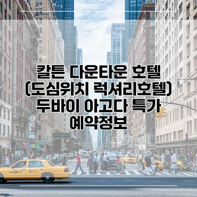 칼튼 다운타운 호텔 (도심위치 럭셔리호텔) 두바이 아고다 특가 예약정보